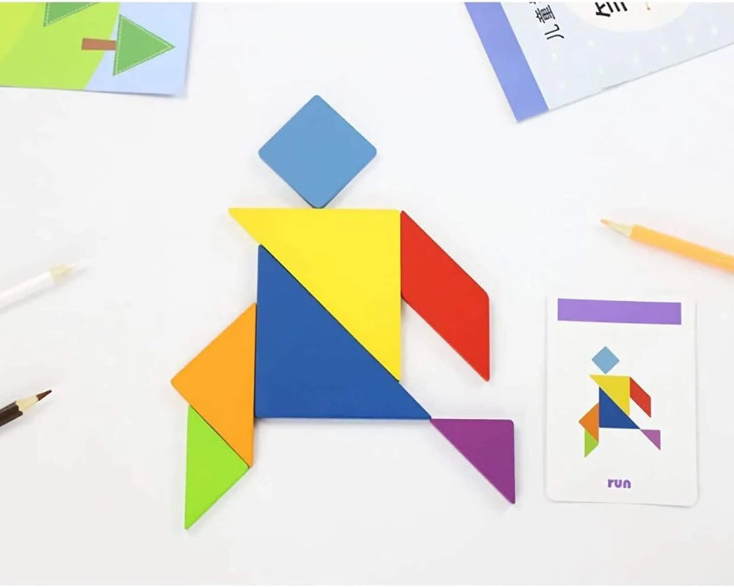 پازل تانگرام چوبی فیتو استم با 120 کارت و جعبه فلزی - اسباب بازی آموزشی و خلاقانه برای کودکان و بزرگسالان