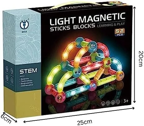 بلوک های ساختمانی 52 تکه FITTO برای کودکان، اسباب بازی های ساخت و ساز برای پسران و دختران، مجموعه بازی چوب و توپ سایز بزرگ برای آموزش زودهنگام کودکان