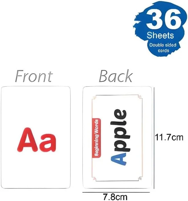 فلش کارت های سری کلمات فیتو - 36 برگه، مجموعه کارت آموزشی 12x7.7 سانتی متر