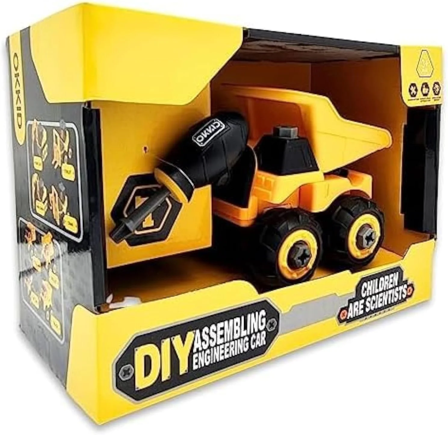 ماشین مهندسی کامیون کمپرسی جداشدنی FITTO برای پسران به همراه کیت بازی پیچ گوشتی، اسباب بازی های STEM برای کودکان 3 ساله