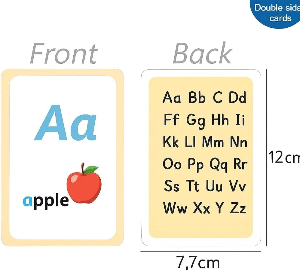 فلش کارت های سری الفبای فیتو، 36 برگه، ابزار آموزشی 12x7.7 سانتی متر برای کودکان