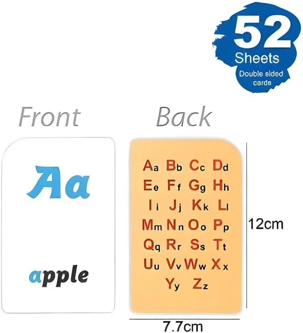 فلش کارت های سری الفبای فیتو، 36 برگه، ابزار آموزشی 12x7.7 سانتی متر برای کودکان