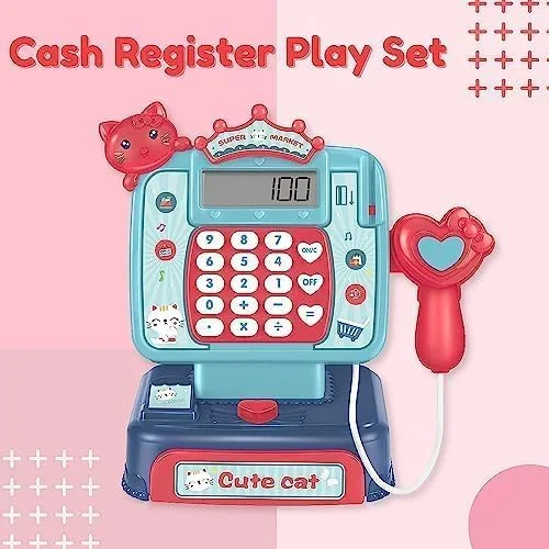 دستگاه صندوق فروشگاهی اسباب بازی فیتو مناسب کودکان، مجموعه اسباب بازی صندوق دار برای فروشگاه مواد غذایی، بازی وانمودی سوپرمارکت با سبد خرید، پول اسباب بازی با ماشین حساب کارکردنی مناسب برای دختران و پسران بالای 3 سال - آبی دستگاه صندوق فروشگاهی اسباب بازی فیتو مناسب کودکان، مجموعه اسباب بازی صندوق دار برای فروشگاه مواد غذایی، بازی وانمودی سوپرمارکت با سبد خرید، پول اسباب بازی با ماشین حساب کارکردنی مناسب برای دختران و پسران بالای 3 سال - آبی