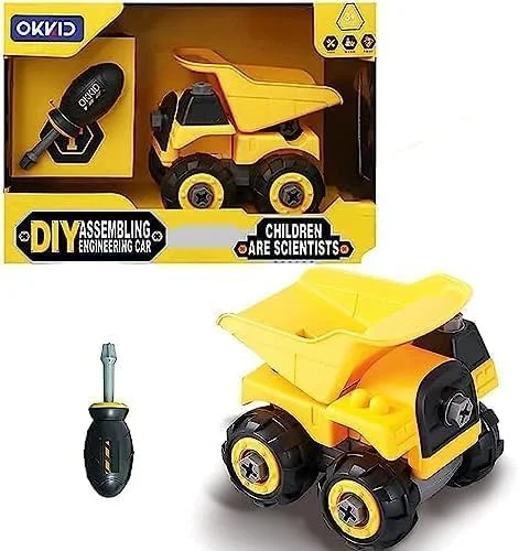 ماشین مهندسی کامیون کمپرسی جداشدنی FITTO برای پسران به همراه کیت بازی پیچ گوشتی، اسباب بازی های STEM برای کودکان 3 ساله