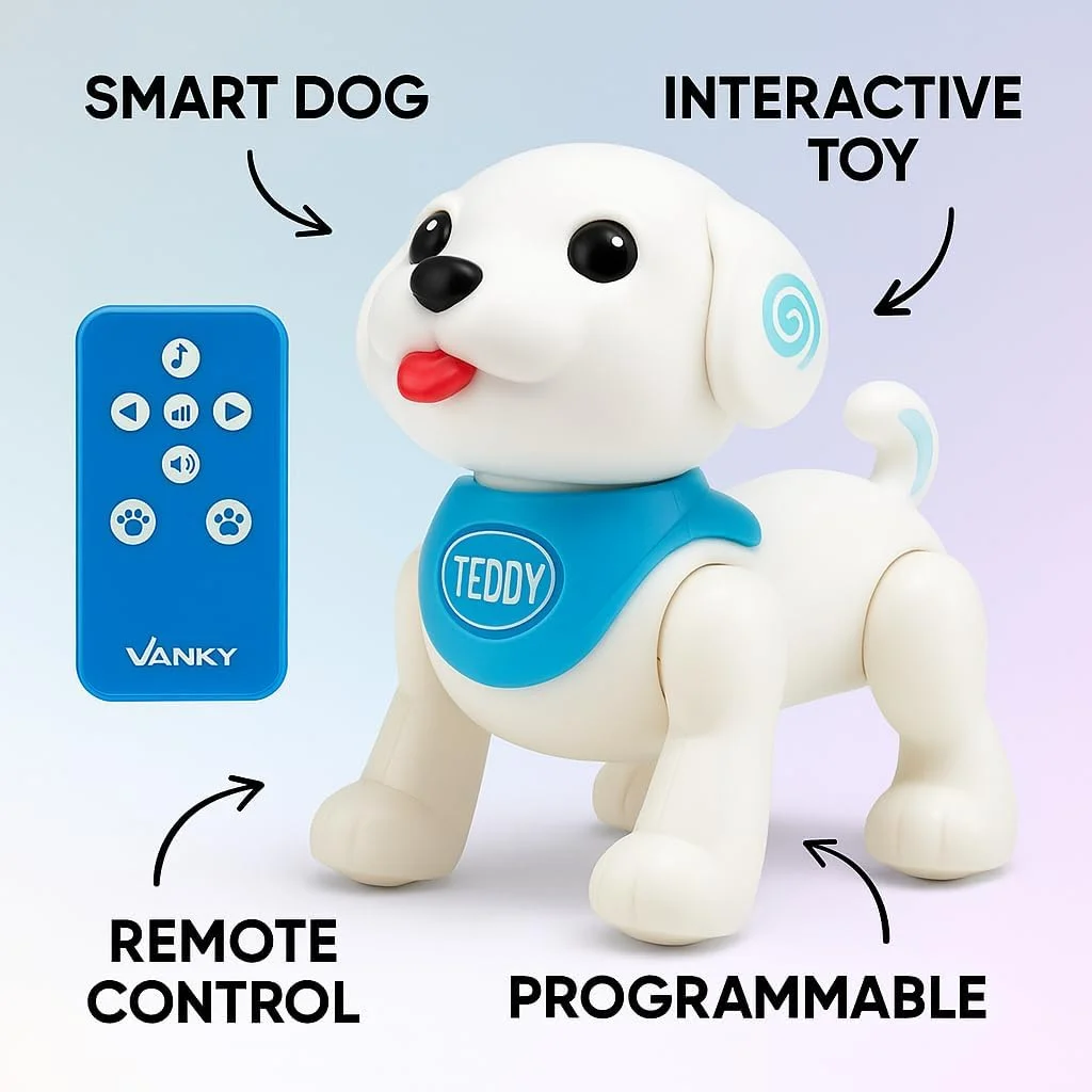 ربات سگ اسباب بازی الکترونیکی کوچک فیتو - تعاملی، رقص، تکان دادن سر، ربات حیوان خانگی قابل برنامه ریزی ربات سگ اسباب بازی الکترونیکی کوچک فیتو - تعاملی، رقص، تکان دادن سر، ربات حیوان خانگی قابل برنامه ریزی