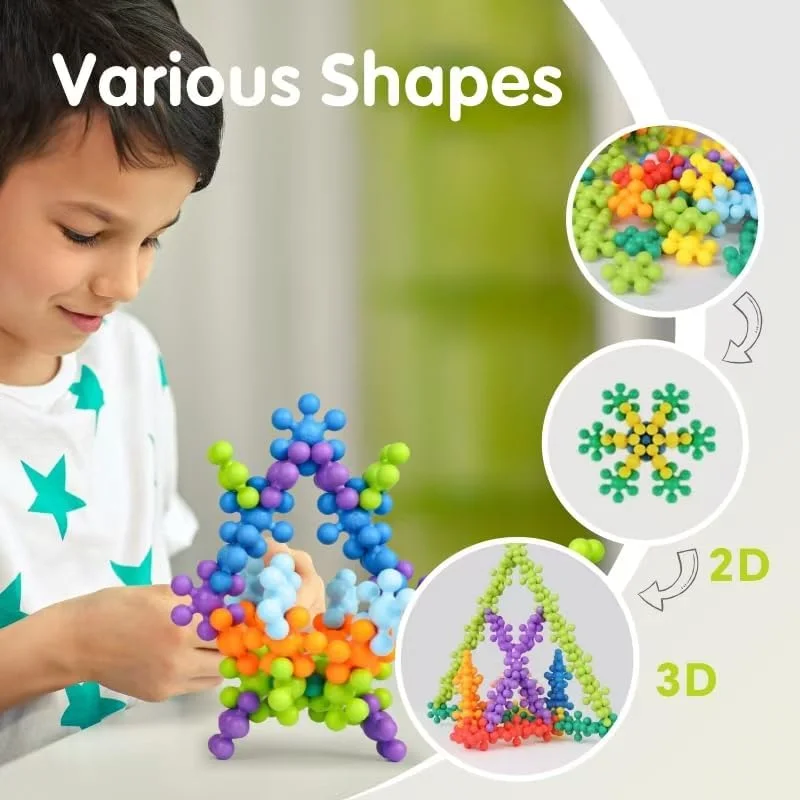 100 قطعه بلوک ساختمانی بیتیون | قطر 3.6 سانتی متر، اسباب بازی های اتصال بلوک های ساختمانی پلاستیکی، اسباب بازی STEM چند رنگ برای یادگیری زودهنگام خلاقیت، اسباب بازی های حرکتی ظریف مینیاتوری برای دختران/پسران پیش دبستانی 6 سال به بالا