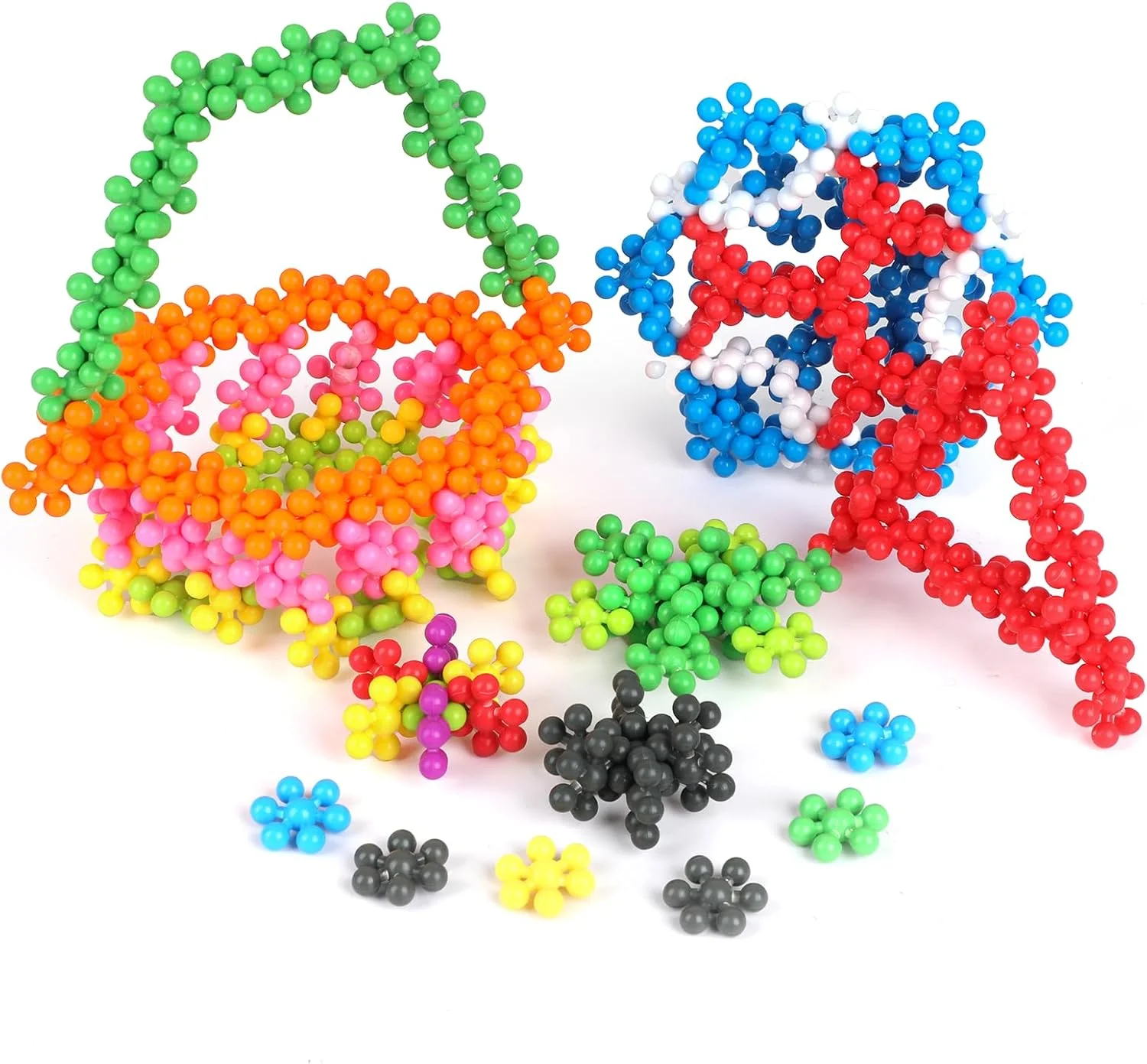 بلوک های ساختمانی شکوفه آلو Baytion، مجموعه بلوک های ساختمانی کوچک، اسباب بازی های ساختنی آموزشی برای پسران و دختران، مجموعه بلوک های ساختمانی اسباب بازی برای کودکان 3 سال به بالا، بلوک های ساختمانی پلاستیکی در هم قفل شونده با 200 قطعه و 10 رنگ