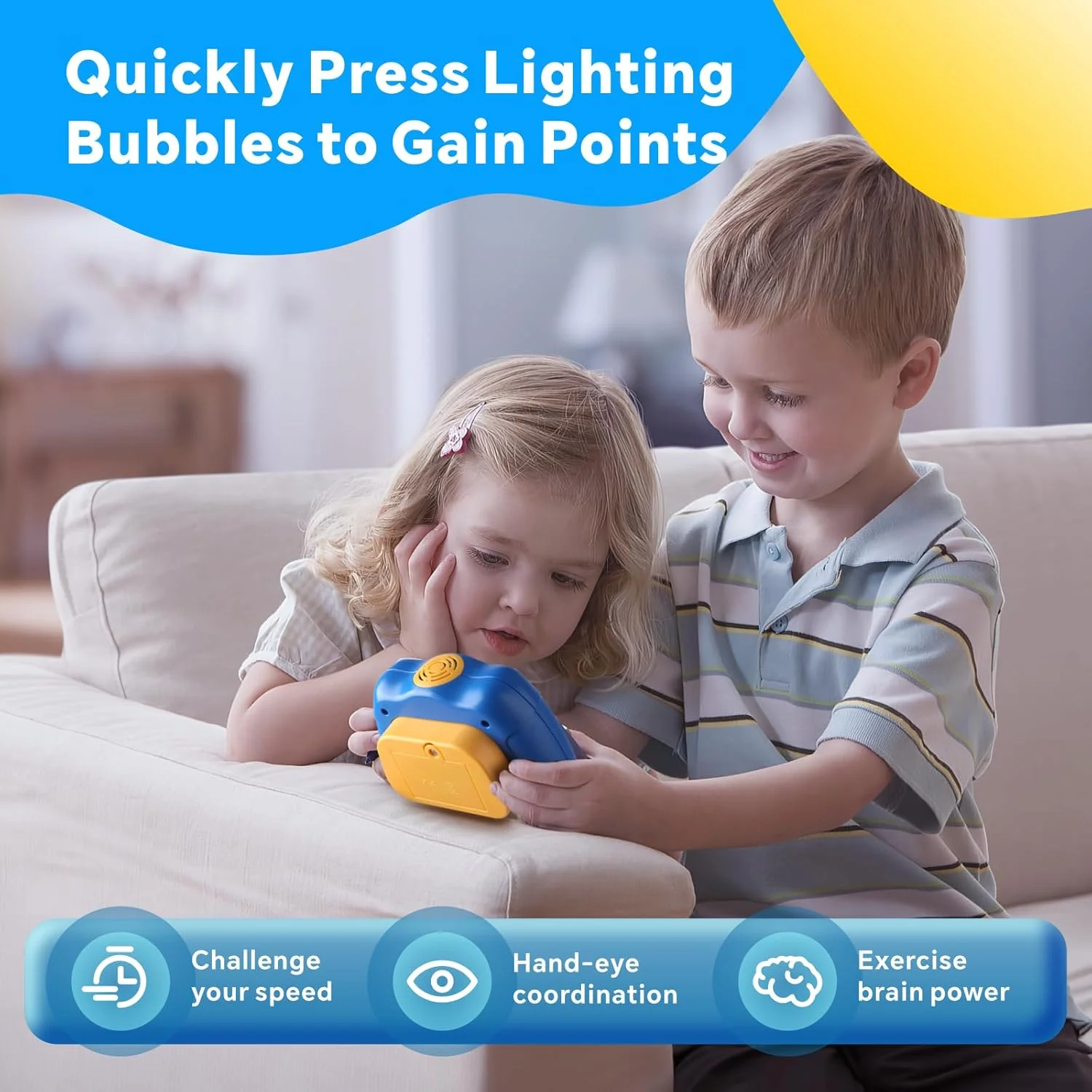 بازی پازلی چراغ دار Baytion، بازی فشاری سریع با الگوی حبابی، اسباب بازی های حسی و ضد استرس، کنسول بازی دستی و اسباب بازی های جالب برای کاهش استرس، هدیه ای برای کودکان، نوجوانان و بزرگسالان