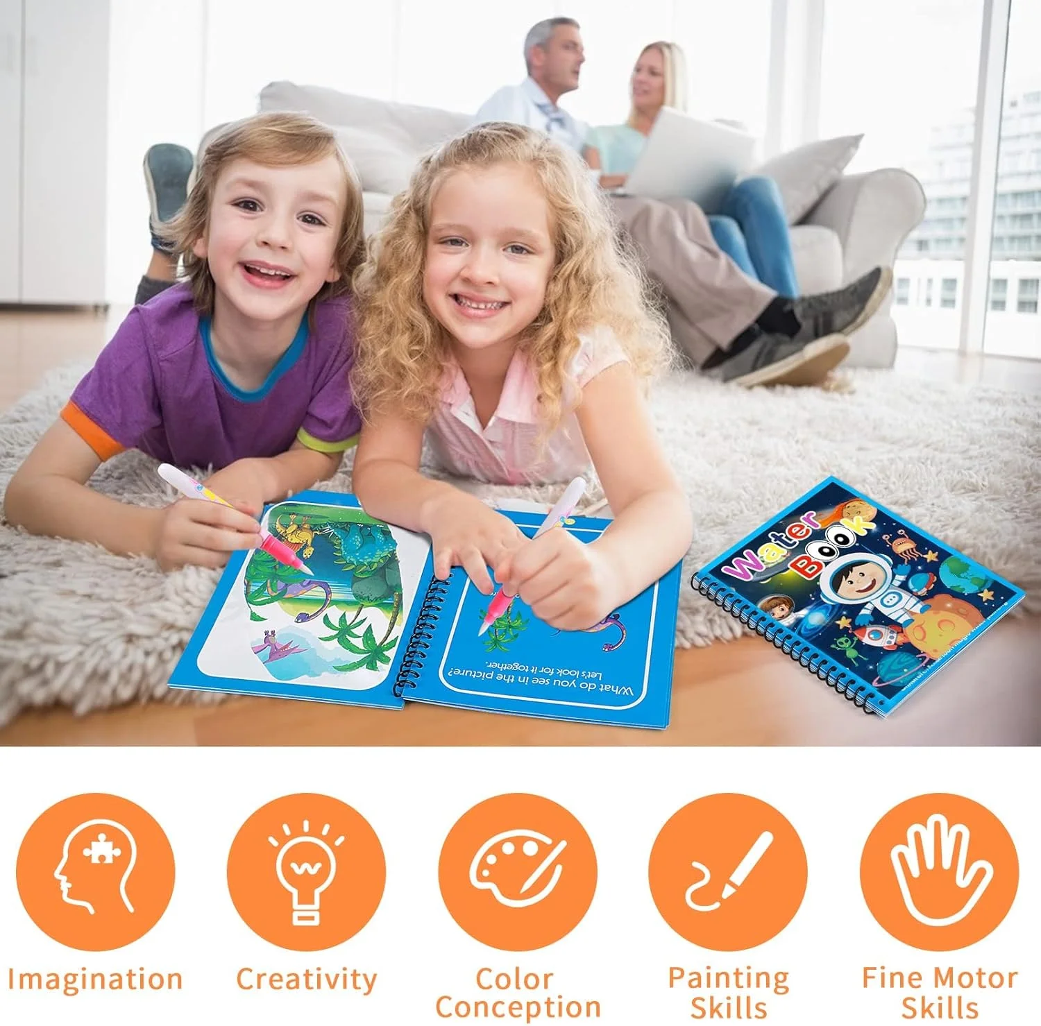 کتاب های تصویری آبرنگ ELECDON، کتاب رنگ آمیزی جادویی آب کودکان نوپا، کتاب رنگ آمیزی کارتونی حیوانات تک شاخ قابل استفاده مجدد، اسباب بازی های آموزشی پسرانه دخترانه، هدیه (بسته 4 عددی) کتاب های تصویری آبرنگ ELECDON، کتاب رنگ آمیزی جادویی آب کودکان نوپا، کتاب رنگ آمیزی کارتونی حیوانات تک شاخ قابل استفاده مجدد، اسباب بازی های آموزشی پسرانه دخترانه، هدیه (بسته 4 عددی)