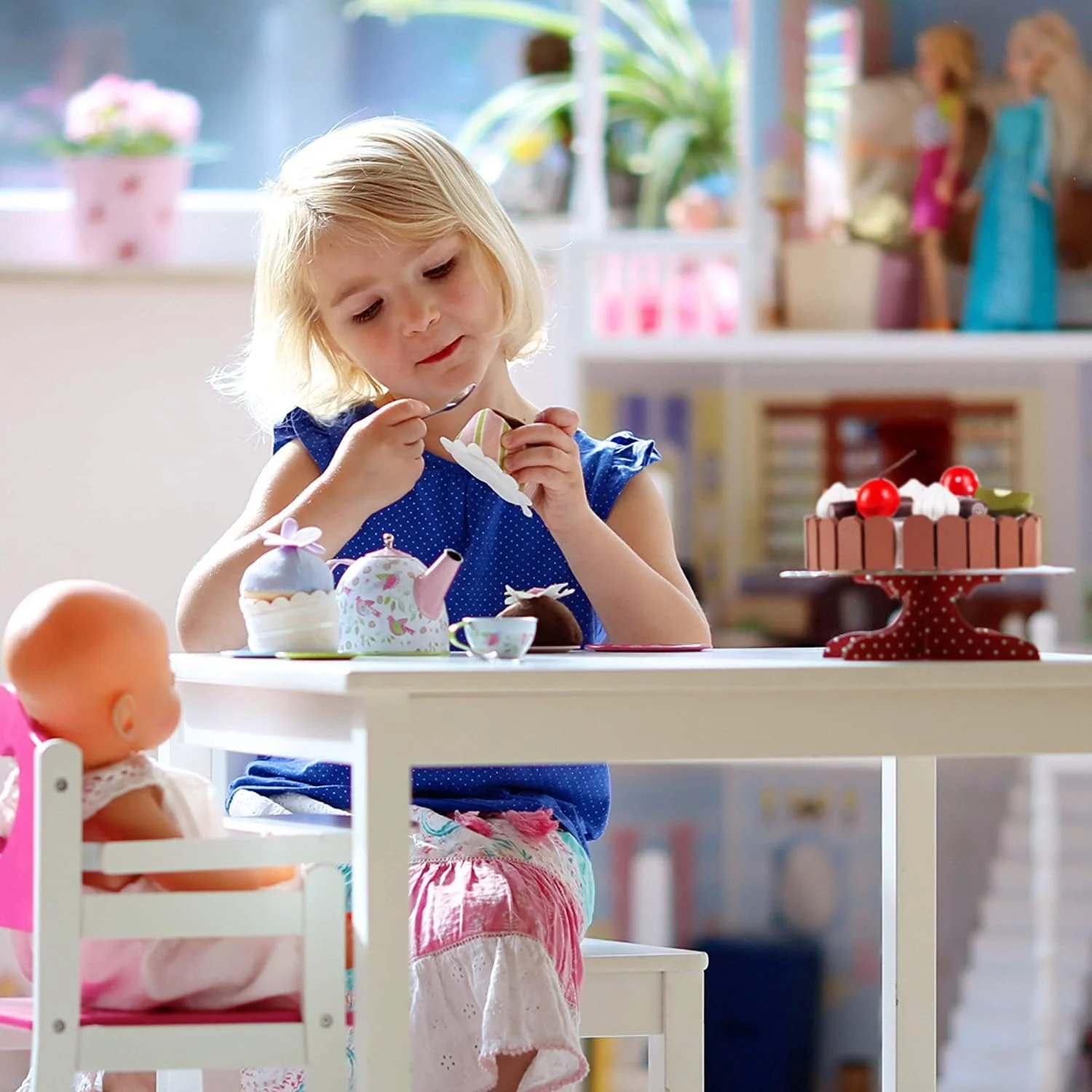 اسباب بازی کیک تولد چوبی ELECDON با قطعات دسر مغناطیسی، چاقوی برش، تاپینگ میوه، ست آشپزی آموزشی غذای بازی وانمودی آشپزخانه سرگرم کننده برای کودکان اسباب بازی کیک تولد چوبی ELECDON با قطعات دسر مغناطیسی، چاقوی برش، تاپینگ میوه، ست آشپزی آموزشی غذای بازی وانمودی آشپزخانه سرگرم کننده برای کودکان