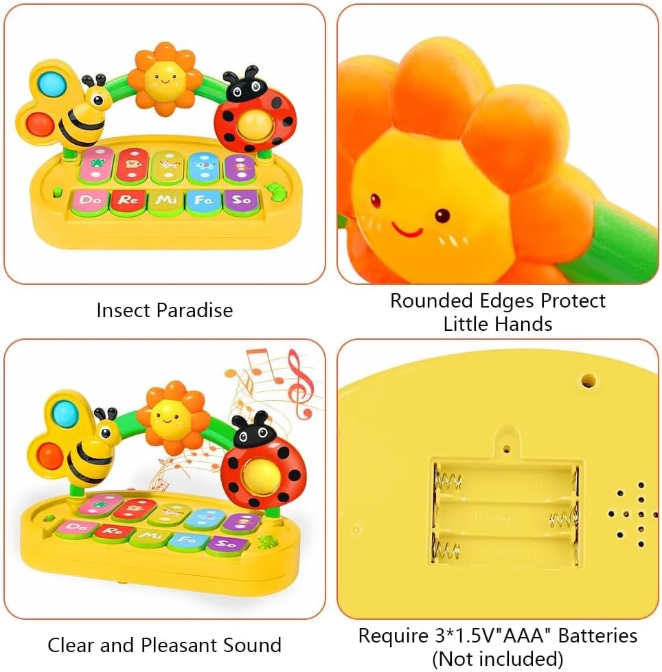 اسباب بازی کیبورد پیانوی کودک با نور و صدا - موزیکال آموزشی تعاملی برای کودکان نوپا، اسباب بازی توسعه حسی روشن شونده برای یادگیری اولیه، هدیه برای پسران و دختران (چند رنگ) اسباب بازی کیبورد پیانوی کودک با نور و صدا - موزیکال آموزشی تعاملی برای کودکان نوپا، اسباب بازی توسعه حسی روشن شونده برای یادگیری اولیه، هدیه برای پسران و دختران (چند رنگ)