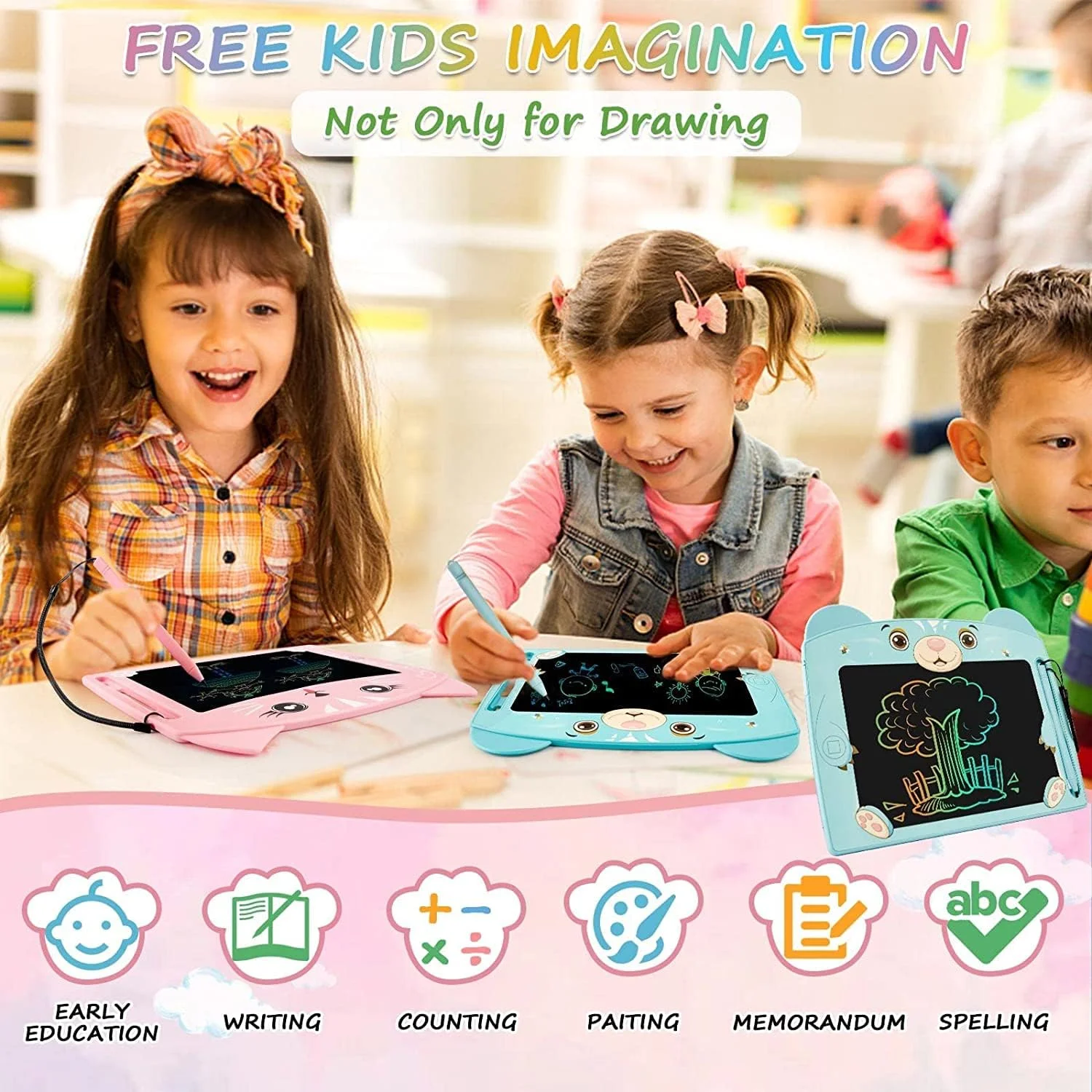 تبلت نوشتاری LCD ELECDON، تخته طراحی 8.5 اینچی با عملکرد قفل، پد طراحی رنگارنگ پاک شدنی برای کودکان، اسباب بازی آموزشی برای یادگیری پیش دبستانی، طرح گربه صورتی تبلت نوشتاری LCD ELECDON، تخته طراحی 8.5 اینچی با عملکرد قفل، پد طراحی رنگارنگ پاک شدنی برای کودکان، اسباب بازی آموزشی برای یادگیری پیش دبستانی، طرح گربه صورتی