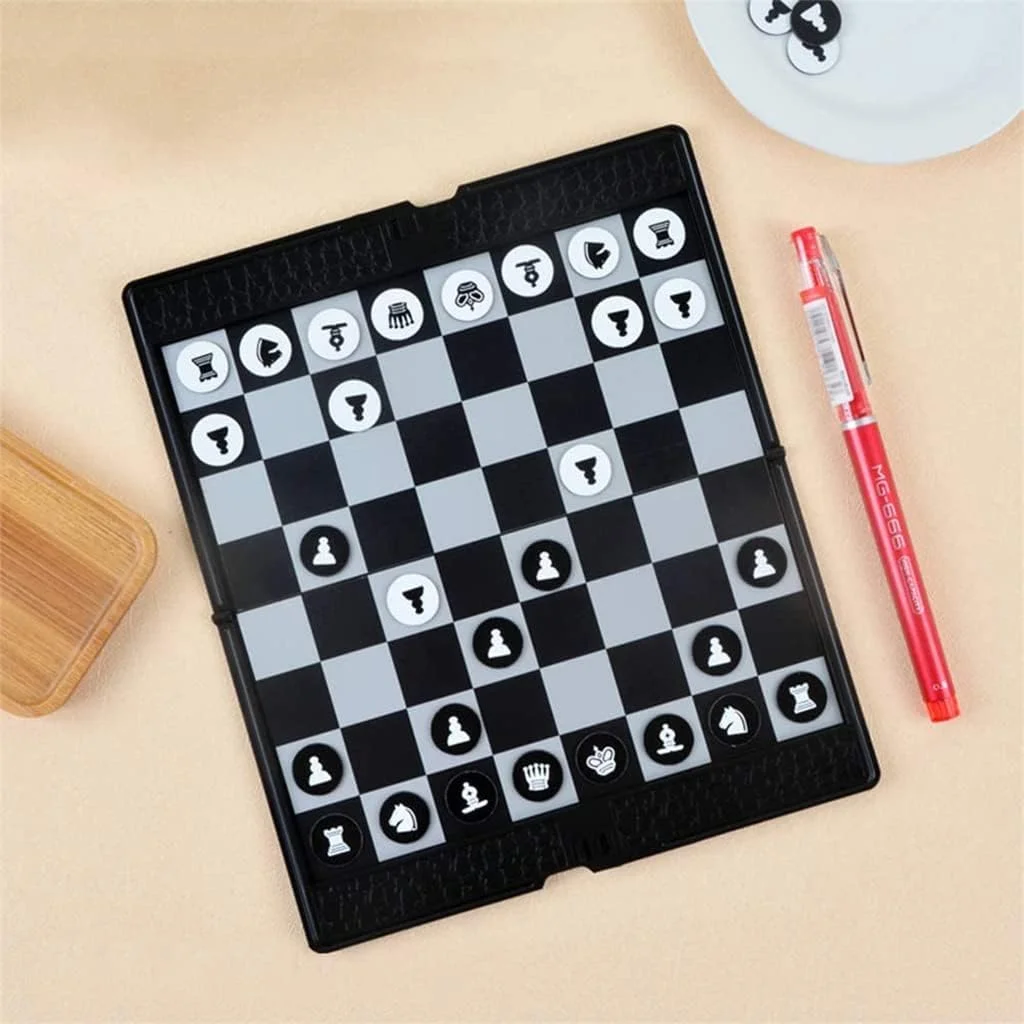 ست شطرنج ELECDON، ست کیف پول شطرنج مینی 7.9 اینچی، بازی تخته ای شطرنج تاشو مغناطیسی مسافرتی، بازی های تخته ای مهره های سیاه و سفید، اسباب بازی های آموزشی برای کودکان و بزرگسالان، 1 عدد ست شطرنج ELECDON، ست کیف پول شطرنج مینی 7.9 اینچی، بازی تخته ای شطرنج تاشو مغناطیسی مسافرتی، بازی های تخته ای مهره های سیاه و سفید، اسباب بازی های آموزشی برای کودکان و بزرگسالان، 1 عدد