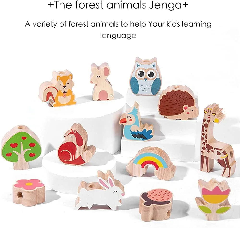 مجموعه اسباب بازی چوبی چیدنی برای کودکان نوپا: حیوانات، مهره ها، بلوک ها و رنگین کمان - اسباب بازی آموزشی مونته سوری برای کودکان 1-3 ساله مجموعه اسباب بازی چوبی چیدنی برای کودکان نوپا: حیوانات، مهره ها، بلوک ها و رنگین کمان - اسباب بازی آموزشی مونته سوری برای کودکان 1-3 ساله