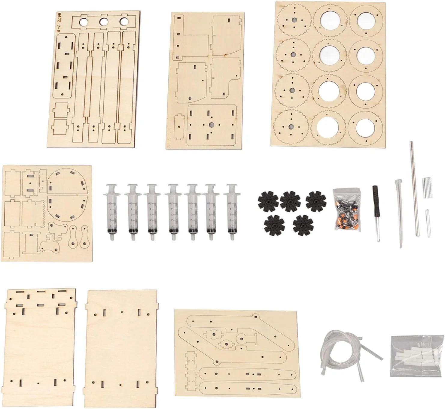 کیت آموزشی بیل مکانیکی هیدرولیک چوبی Cryfokt، مدل آزمایش علمی آموزشی DIY چوب کامپوزیت با ساختار جداشدنی، مدل تحریک آموزشی برای دانش آموزان دختر و پسر