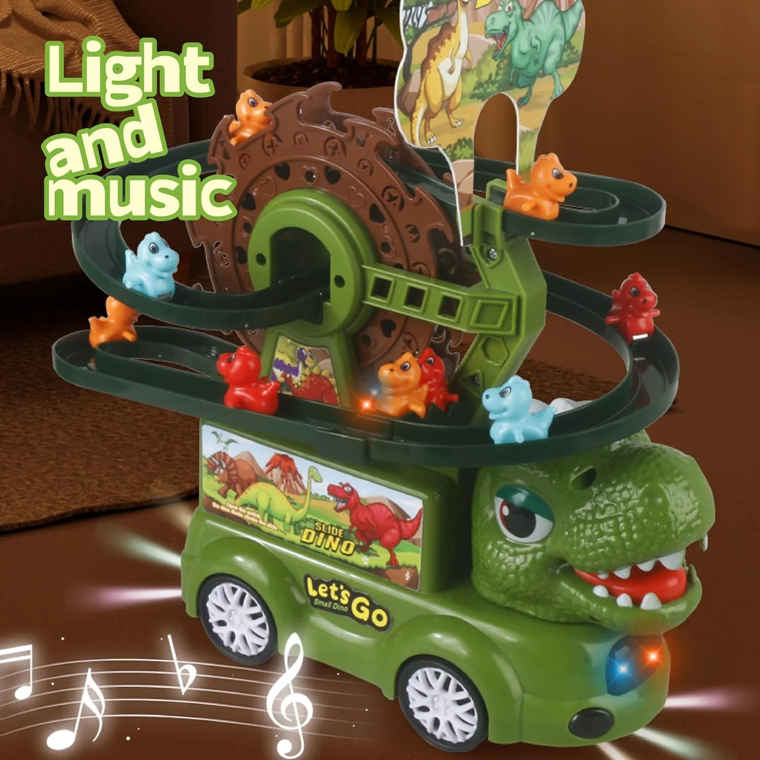 اسباب بازی کامیون دایناسور و مسیر سرسره با چرخ و فلک - اسباب بازی های خزنده با قابلیت اجتناب از موانع خودکار برای کودکان 2 تا 7 سال، دارای نور و موسیقی با قابلیت روشن/خاموش، هدیه تولد برای کودکان نوپا پسر و دختر (سبز) اسباب بازی کامیون دایناسور و مسیر سرسره با چرخ و فلک - اسباب بازی های خزنده با قابلیت اجتناب از موانع خودکار برای کودکان 2 تا 7 سال، دارای نور و موسیقی با قابلیت روشن/خاموش، هدیه تولد برای کودکان نوپا پسر و دختر (سبز)