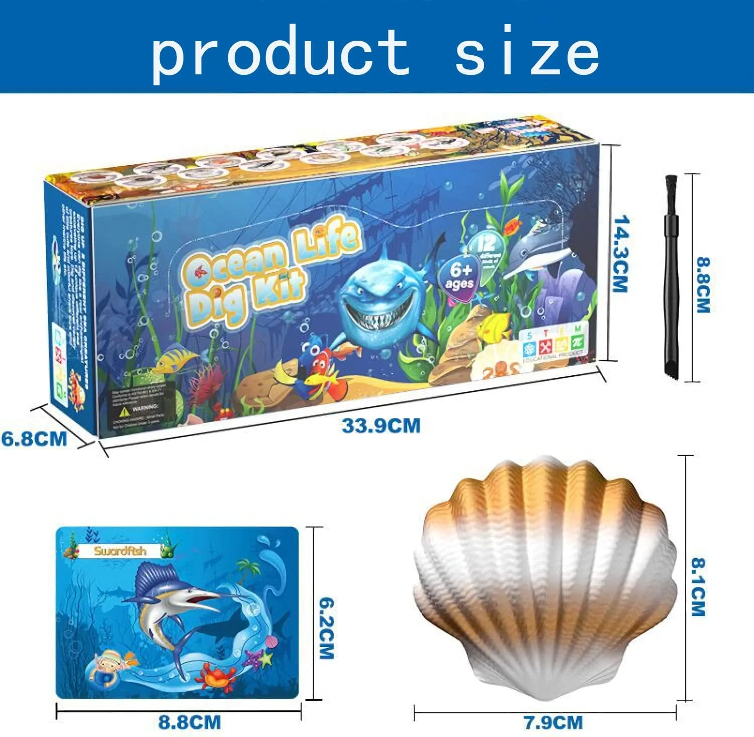 اسباب بازی های حفاری باستان شناسی ELECDON، 12 فسیل/تخم مختلف با 12 کیت حفاری، هدایای علمی آموزشی حفاری برای مهمانی کودکان، اسباب بازی دیرینه شناسی باستان شناسی (فسیل های اقیانوسی) اسباب بازی های حفاری باستان شناسی ELECDON، 12 فسیل/تخم مختلف با 12 کیت حفاری، هدایای علمی آموزشی حفاری برای مهمانی کودکان، اسباب بازی دیرینه شناسی باستان شناسی (فسیل های اقیانوسی)