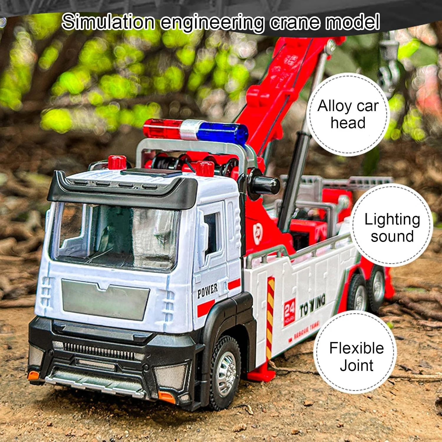 ماشین های بزرگ حمل بار برای پسران - کامیون جرثقیل مهندسی برای سنین 3 سال به بالا - وسیله نقلیه ساختمانی شبیه سازی شده آموزشی با چراغ ها و صداها - هدیه ایده آل برای جشن تولد