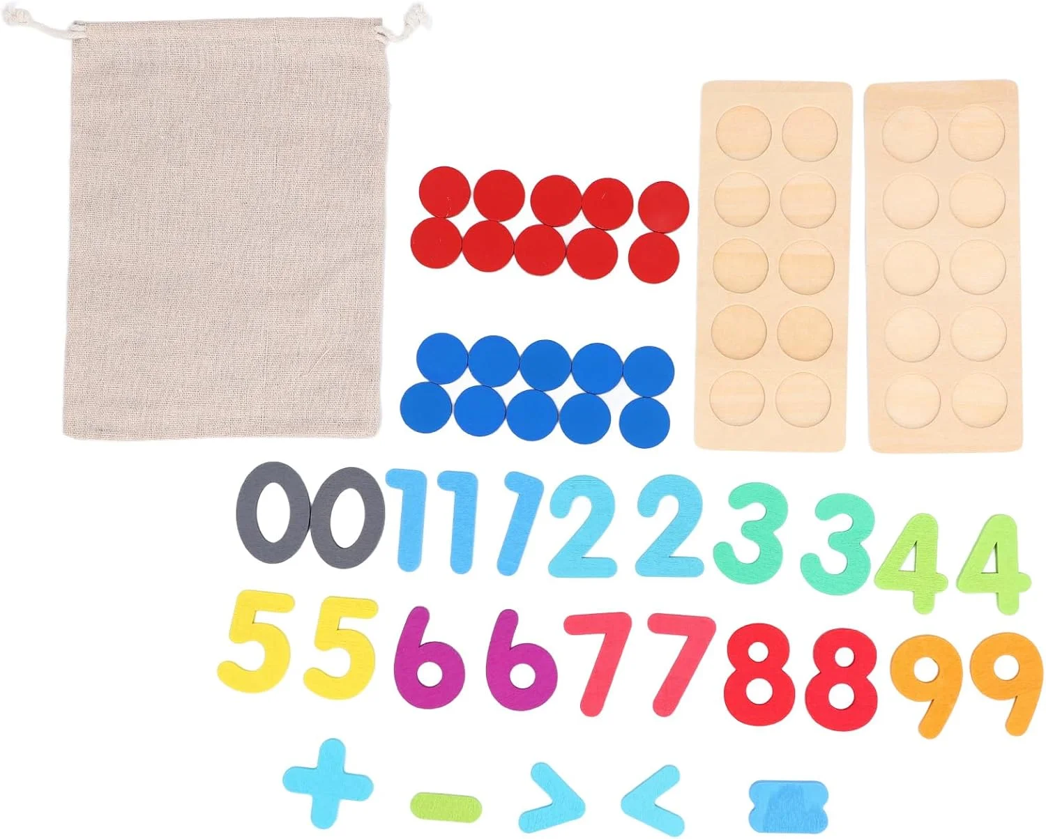 ابزار آموزشی ریاضی چوبی 10 خانه ای Cryfokt برای تمرین جمع و تفریق، اسباب بازی آموزشی برای درک اعداد و استدلال منطقی، مناسب برای استفاده در خانه، مدرسه و مهد کودک