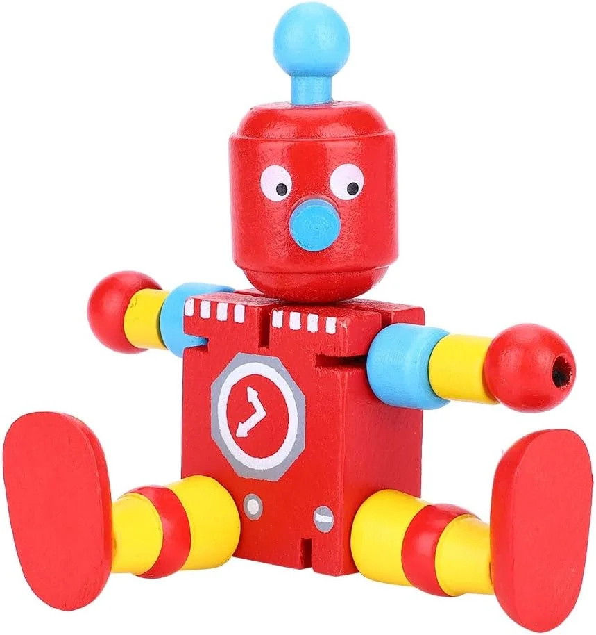 اسباب بازی رباتیک Cryfokt، اسباب بازی های آموزشی چوبی غیر سمی با رنگ روشن برای کودکان (قرمز)