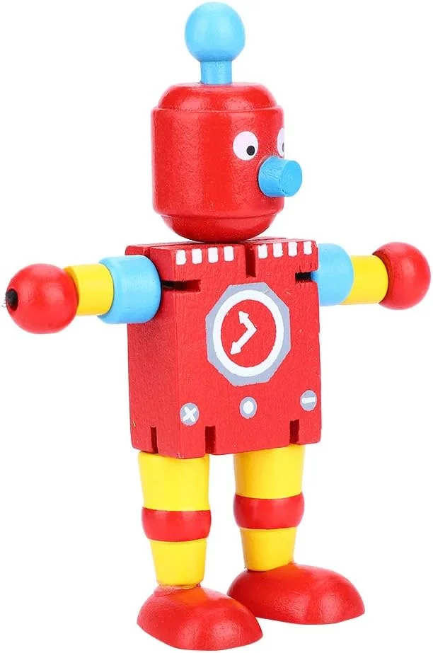 اسباب بازی رباتیک Cryfokt، اسباب بازی های آموزشی چوبی غیر سمی با رنگ روشن برای کودکان (قرمز)