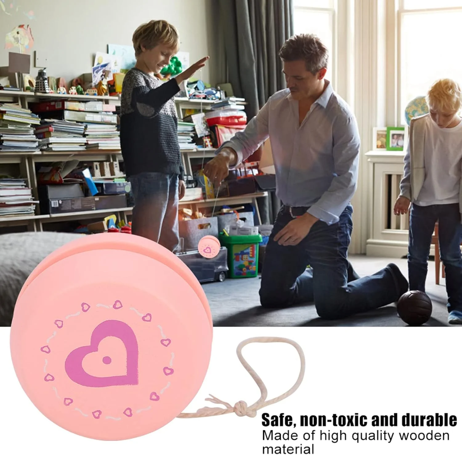 اسباب بازی Cryfokt، اسباب بازی آموزشی اولیه، یویو چوبی غیر سمی، اسباب بازی توپی یویو، برای کودک (#2)