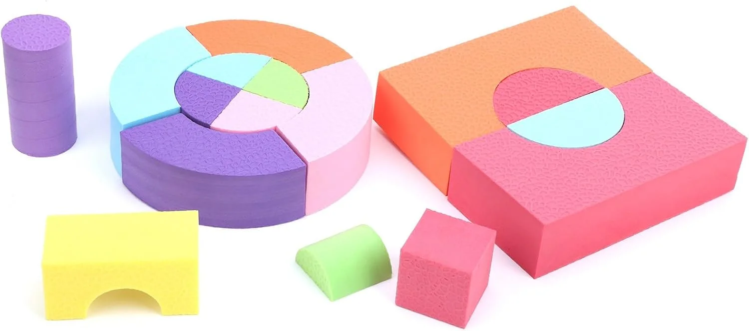 مجموعه بلوک های ساختمانی فوم قابل حمل Cryfokt، چند رنگ، با دسترسی آسان برای کودکان نوپا