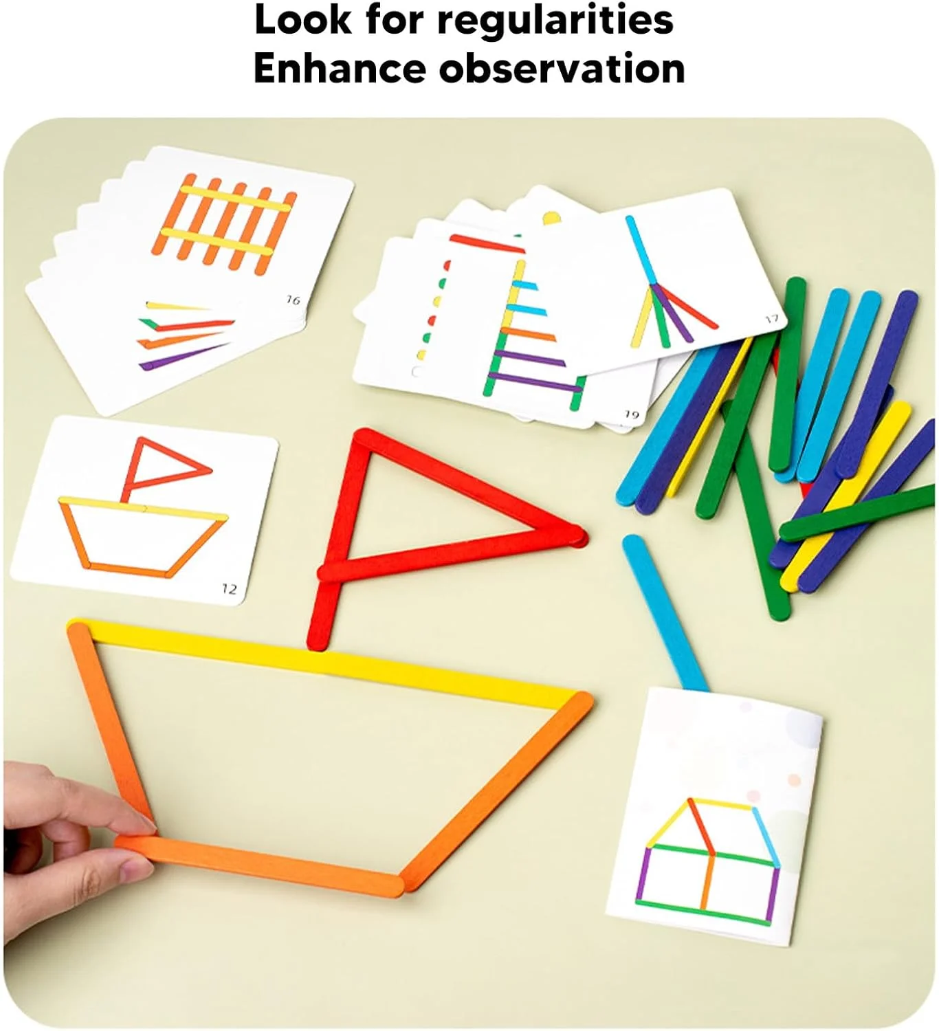 اسباب بازی چوبی ریاضی چوب کریفوکت، رنگارنگ آموزشی برای پرورش تفکر منطقی، ساخت چوب شمارش ایمن برای خانه