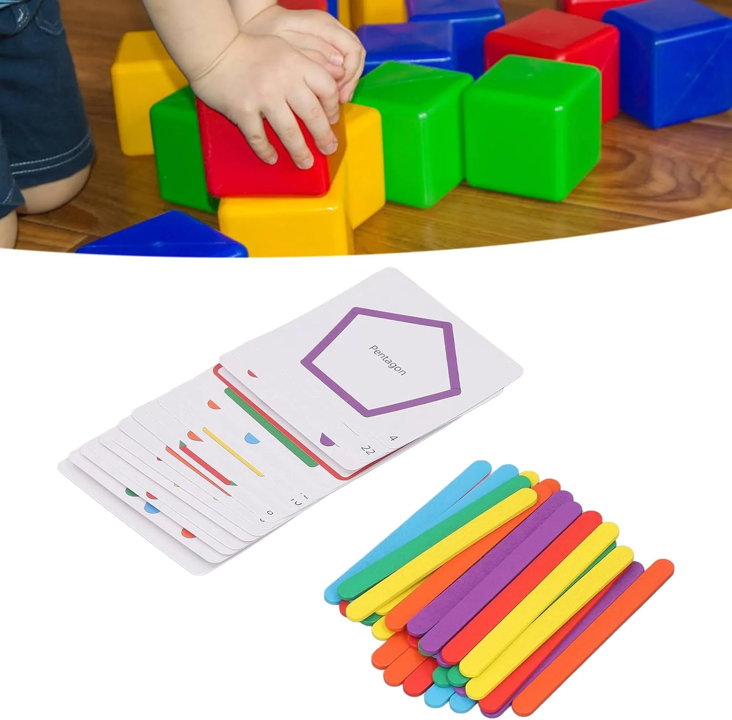 اسباب بازی چوبی ریاضی چوب کریفوکت، رنگارنگ آموزشی برای پرورش تفکر منطقی، ساخت چوب شمارش ایمن برای خانه