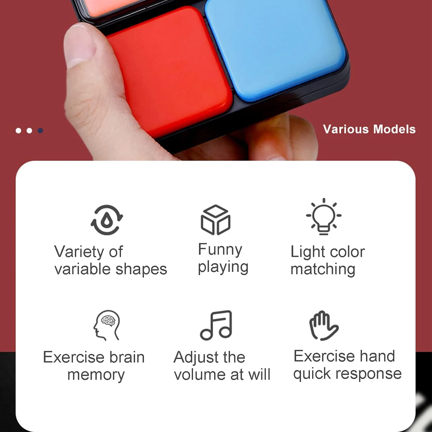 اسباب بازی آموزشی کودکان Cryfokt، بازی حافظه الکترونیکی برای خانه برای کودکان (مکعب موسیقی (جعبه رنگی)) اسباب بازی آموزشی کودکان Cryfokt، بازی حافظه الکترونیکی برای خانه برای کودکان (مکعب موسیقی (جعبه رنگی))