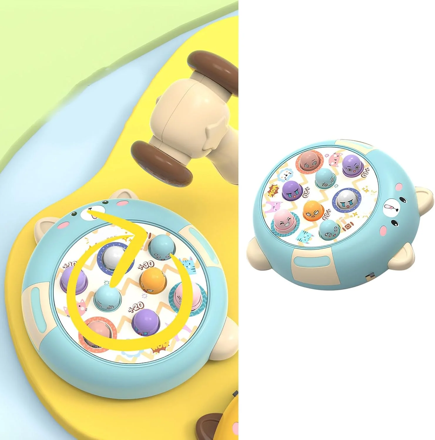 اسباب بازی ضربه ای Cryfokt، اسباب بازی آموزشی صدا و نور برای کودکان (آبی)