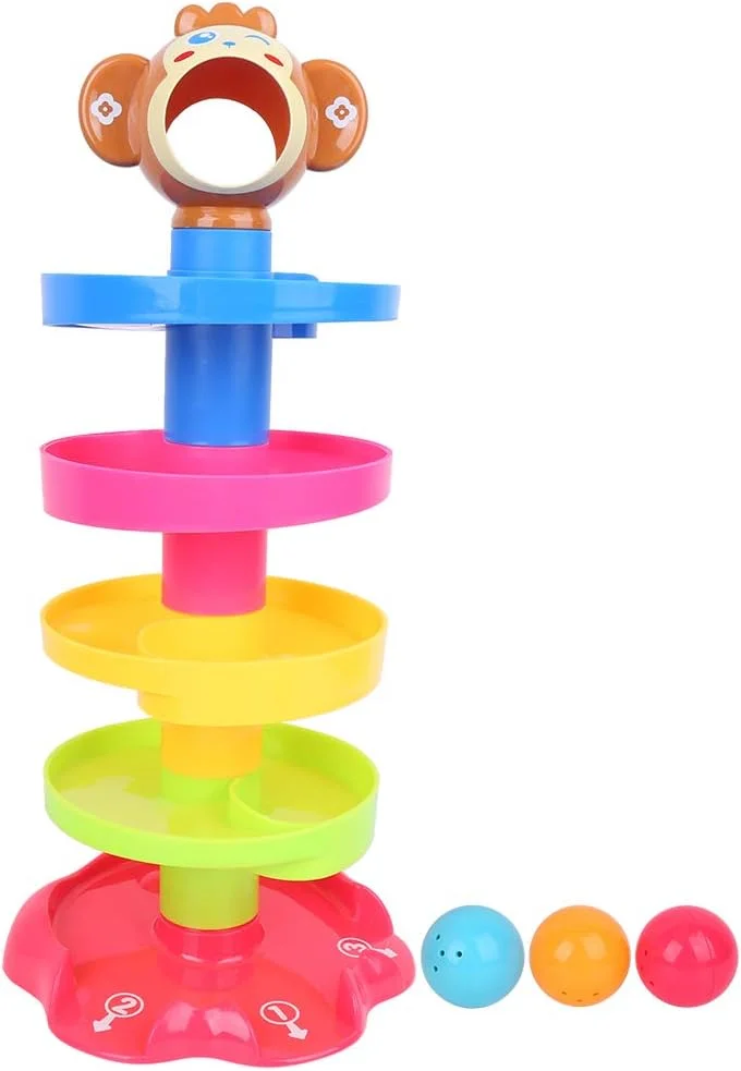 اسباب بازی برج آموزشی کودک Cryfokt با صداهای تعاملی، اسباب بازی غلتان توپ، برای بازی کودکان در خانه
