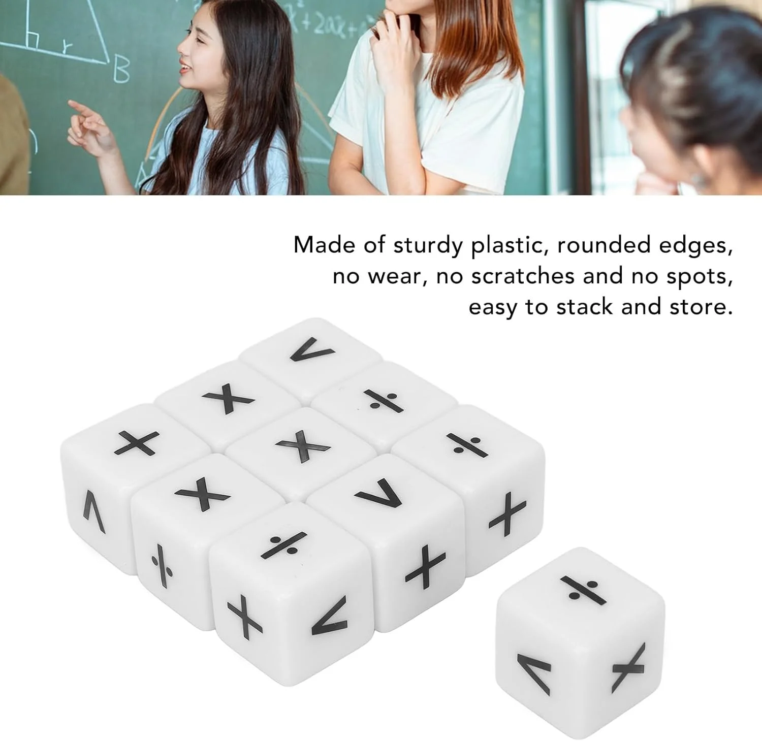 مجموعه 20 عددی تاس های محاسباتی Cryfokt، مجموعه تاس های محاسبه ریاضی برای کودکان 8 تا 12 سال، تاس های علامت مثبت و منفی، اسباب بازی برای آموزش ریاضی، لوازم کلاس درس، 1.6x1.6x1.6 سانتی متر، CRYFOKTKATFQ1G5SO