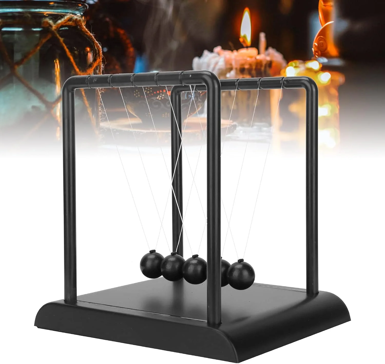 آونگ توپ فیزیک علمی Cryfokt برای قوانین حرکت نیوتن، اسباب بازی آموزشی، مونتاژ آسان، دکوراسیون کتابخانه اداری