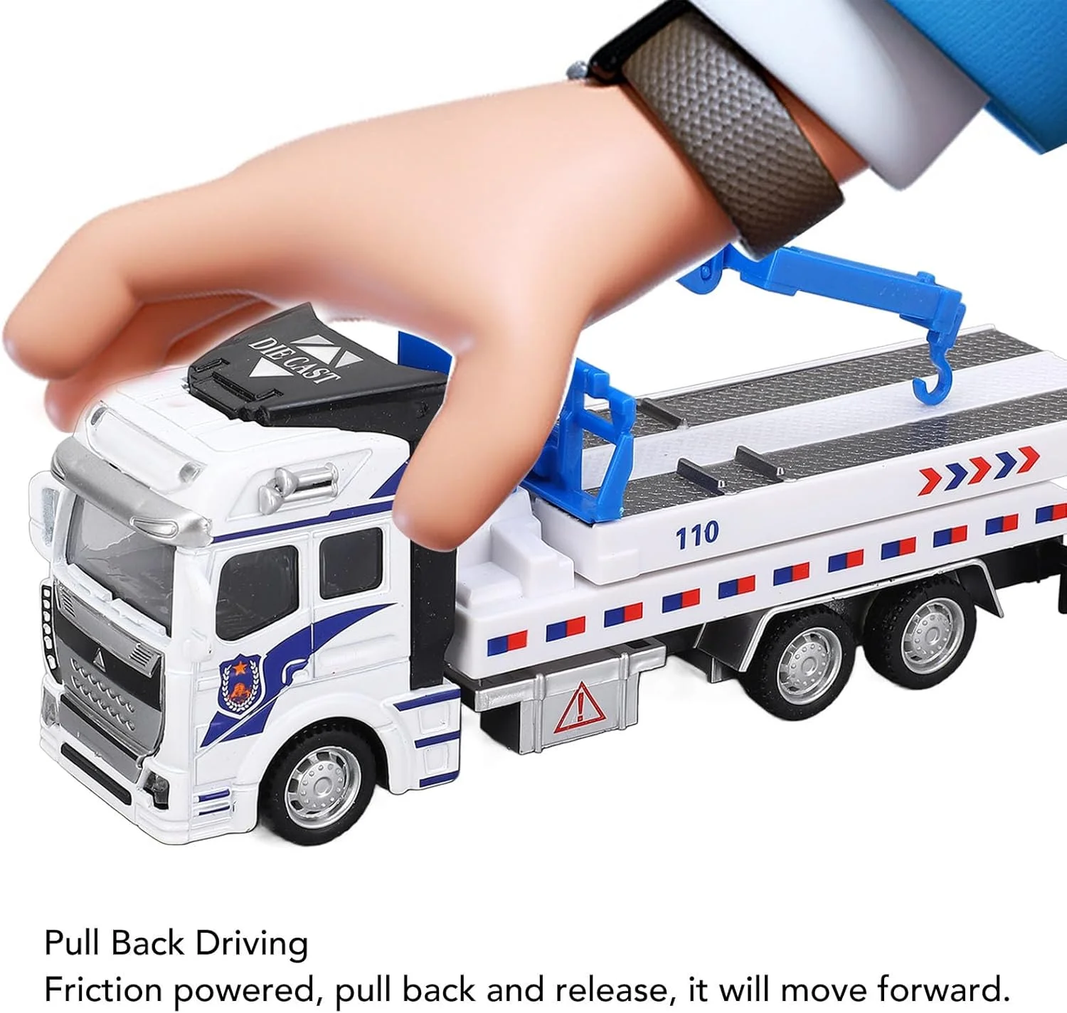 اسباب بازی کامیون یدک کش آلیاژی عقب کش Cryfokt، اسباب بازی کامیون امداد خودرو آموزشی آلیاژی با بازوی قابل افزایش، کامیون های اسباب بازی مینیاتوری برای پسران و دختران، اسباب بازی کامیون یدک کش و تریلر فلزی برای کودکان بالای 2 سال