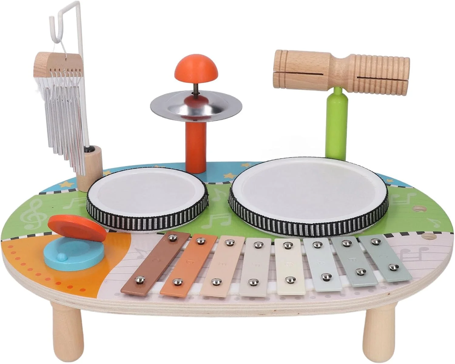 اسباب بازی های آموزشی کوبه ای Cryfokt، مجموعه چوبی آموزش موسیقی اولیه، صدای قابل تنظیم برای کودکان