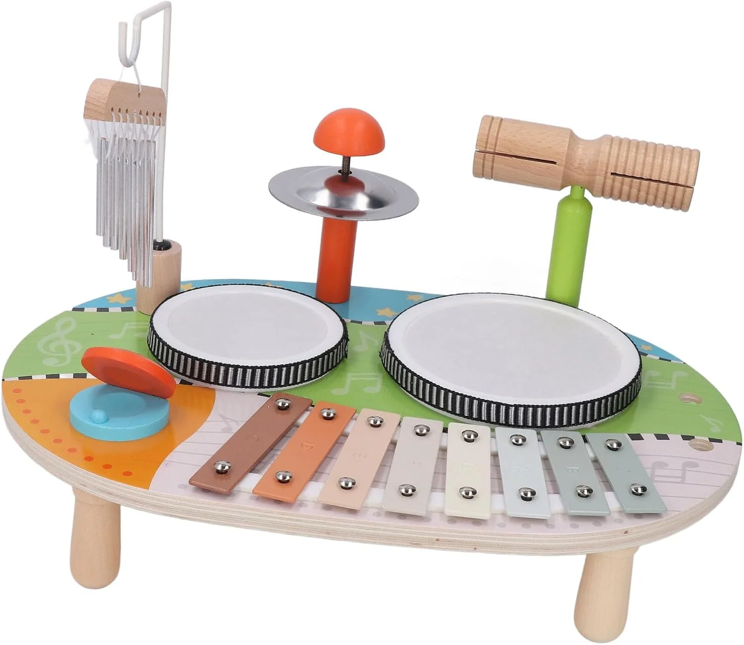 اسباب بازی های آموزشی کوبه ای Cryfokt، مجموعه چوبی آموزش موسیقی اولیه، صدای قابل تنظیم برای کودکان