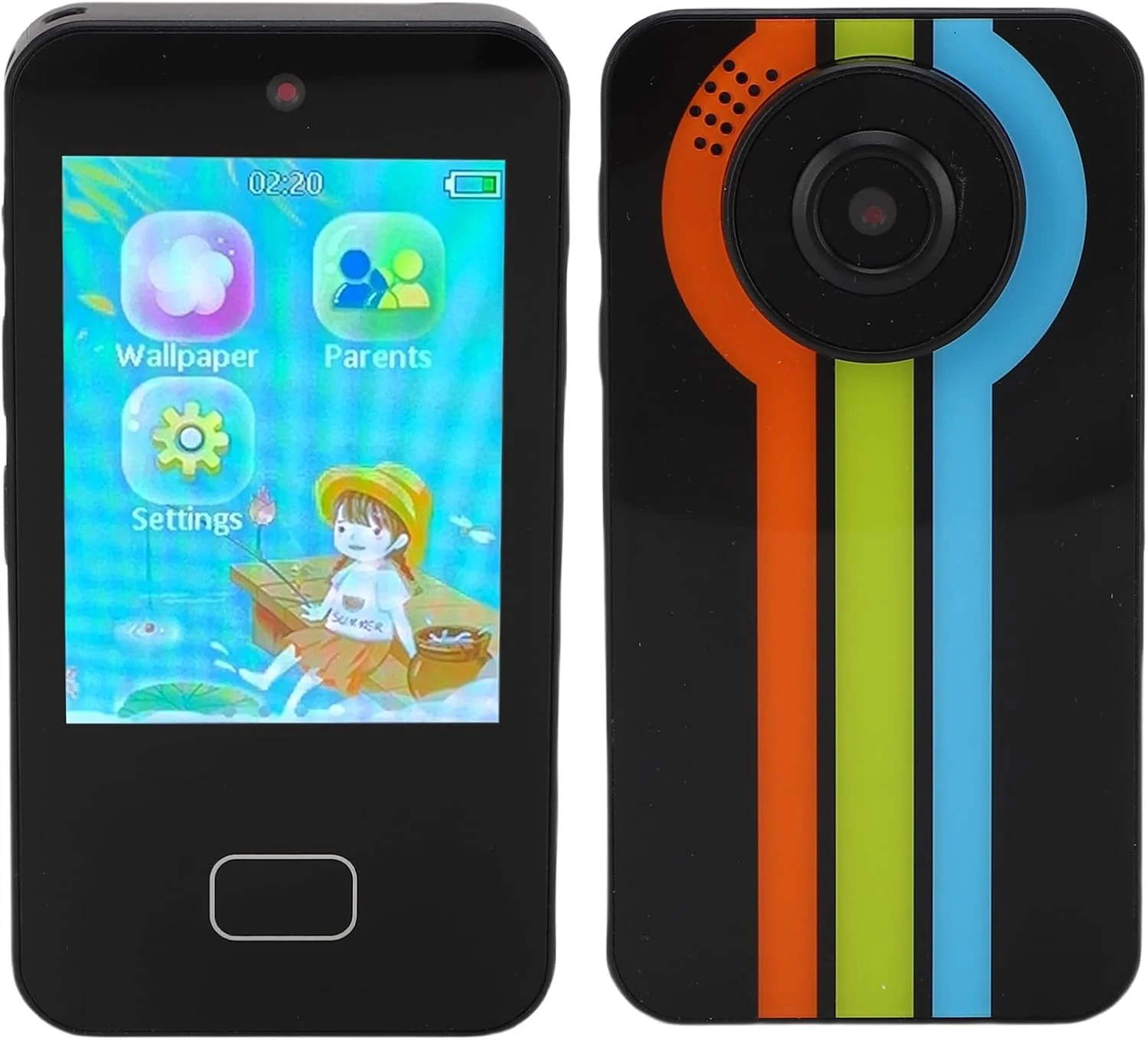 تلفن بازی کودکانه Cryfokt، اسباب بازی تلفن هوشمند کودکان چند منظوره با عمر باتری طولانی دوربین دوگانه HD 600mAh برای کودکان 3 تا 10 ساله (مشکی)