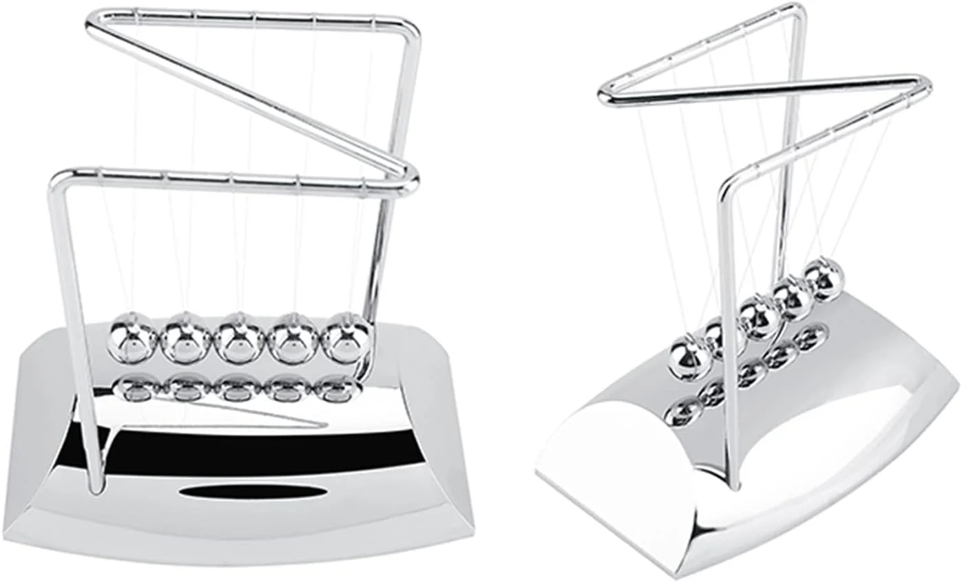 آونگ توپ فلزی Cryfokt با 5 توپ، مناسب برای هدیه تولد و اسباب بازی کودکان، تزئین منزل، اتاق کار یا میز اداری