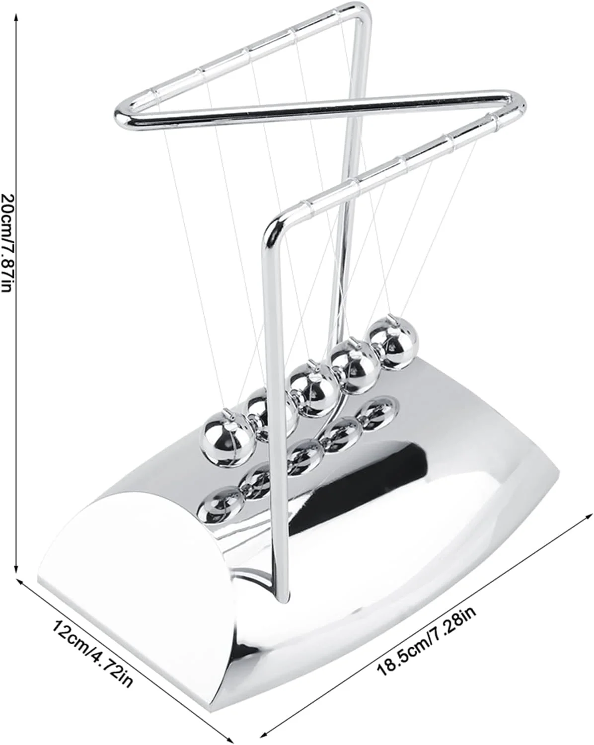آونگ توپ فلزی Cryfokt با 5 توپ، مناسب برای هدیه تولد و اسباب بازی کودکان، تزئین منزل، اتاق کار یا میز اداری