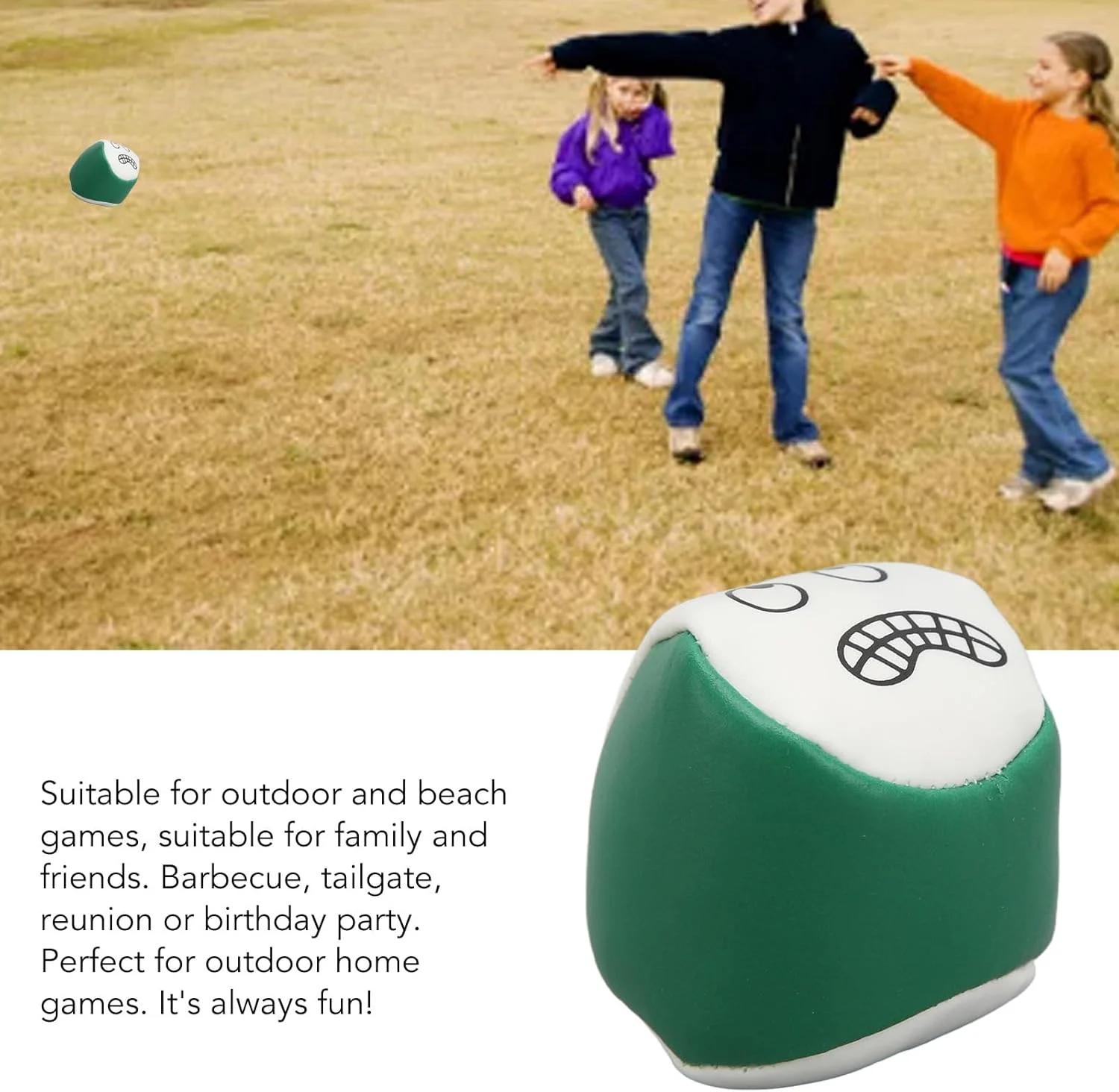 ست کیسه های لوبیا کریفاکت، گرد، 10 عددی، آموزشی، قابل حمل، بازی پرتاب کیسه، فوم سرامزیتی، چرم PU، طرح احساسات جالب و بامزه برای کودکان، مناسب بازی های ساحلی (سبز)