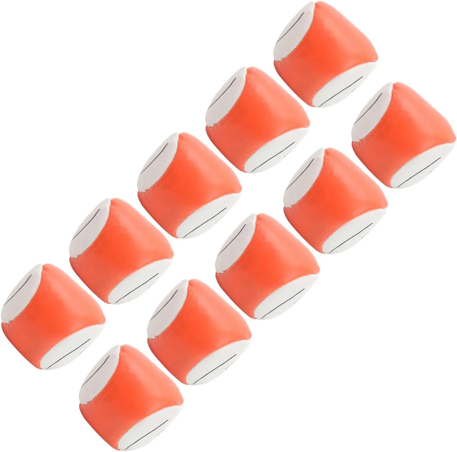 ست کیسه لوبیا Cryfokt، گرد 10 عددی آموزشی قابل حمل برای بازی پرتاب کیسه لوبیا، فوم سرامزیتی، چرم PU، طرح احساسات جالب و بامزه برای کودکان، مناسب بازی های ساحلی (نارنجی)