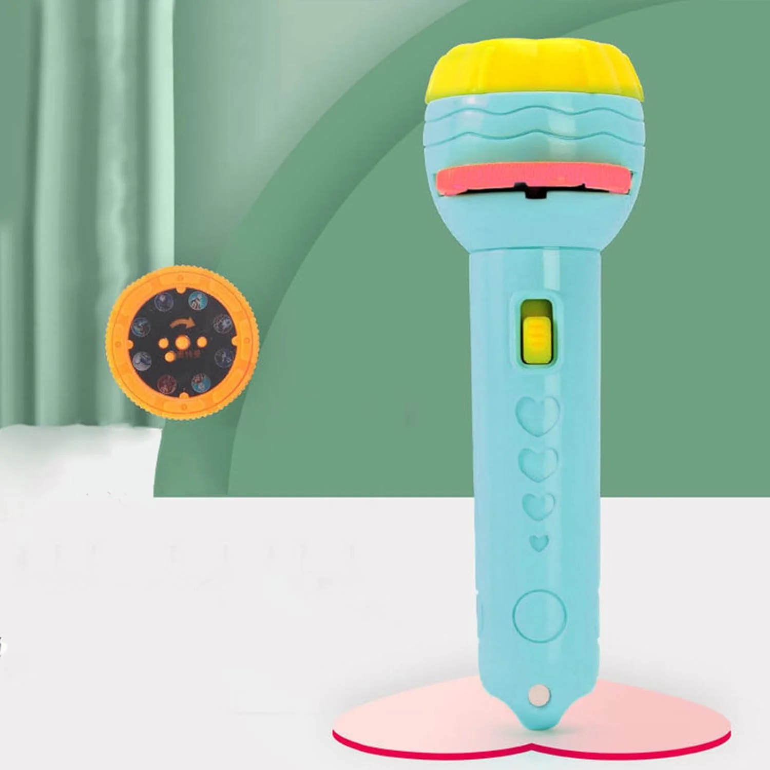 چراغ قوه پروژکتوری کودکان، اسباب بازی درخشان پروژکتور علمی آموزشی زودهنگام برای کودکان بالای 4 سال (مدل آبی با 8 الگو (باتری))