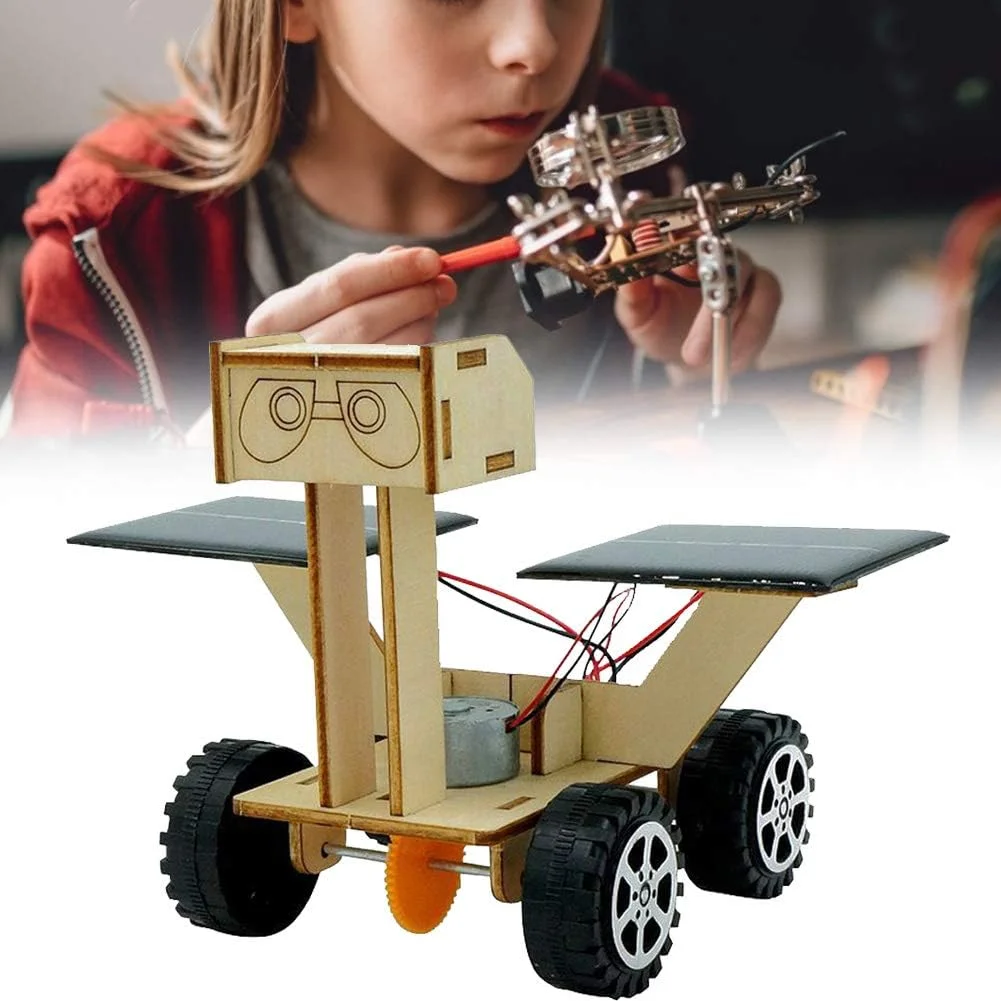 مجموعه اسباب بازی آموزشی مدل ماشین انرژی خورشیدی DIY برای کودکان 6+ (کاوشگر قمری خورشیدی)