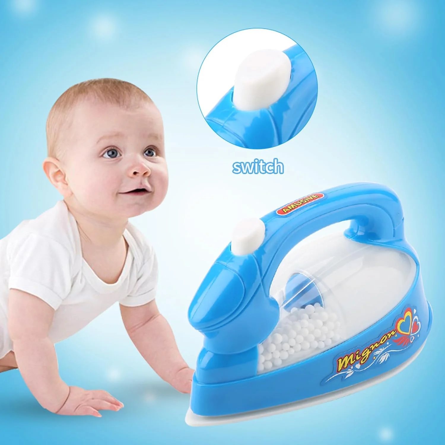 اسباب بازی اتو برقی، اسباب بازی لوازم خانگی برای کودکان 3 سال به بالا (رنگ تصادفی)