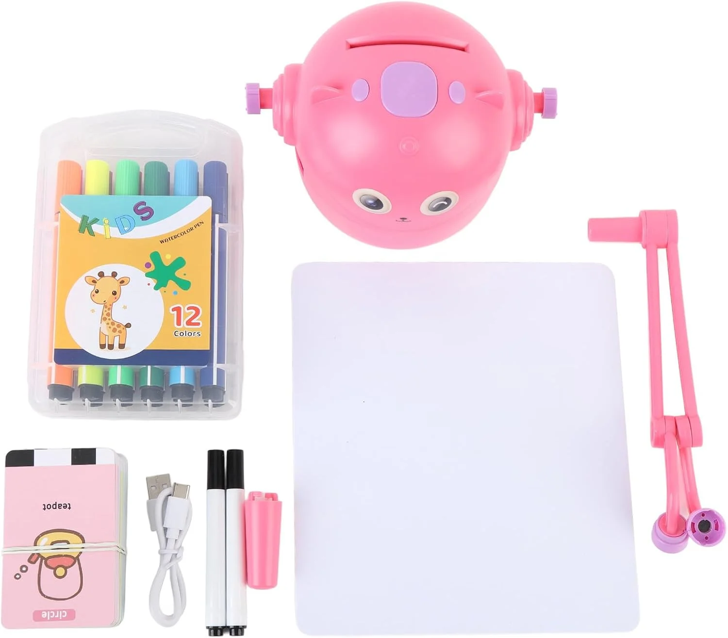 ربات نقاشی، اسباب بازی آموزشی تعاملی نقاشی با 100 کارت کلمه برای سنین 5 سال به بالا (گلگون)