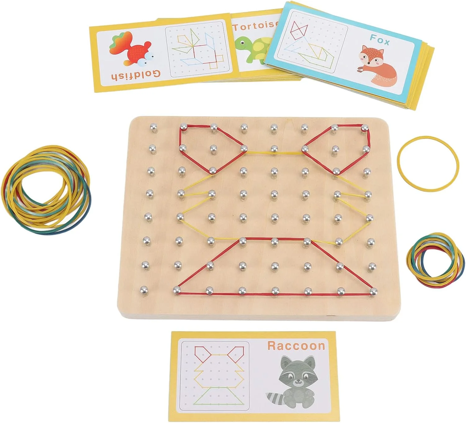 اسباب بازی آموزشی تخته میخکوبی چوبی برای یادگیری کودکان نوپا پسران و دختران