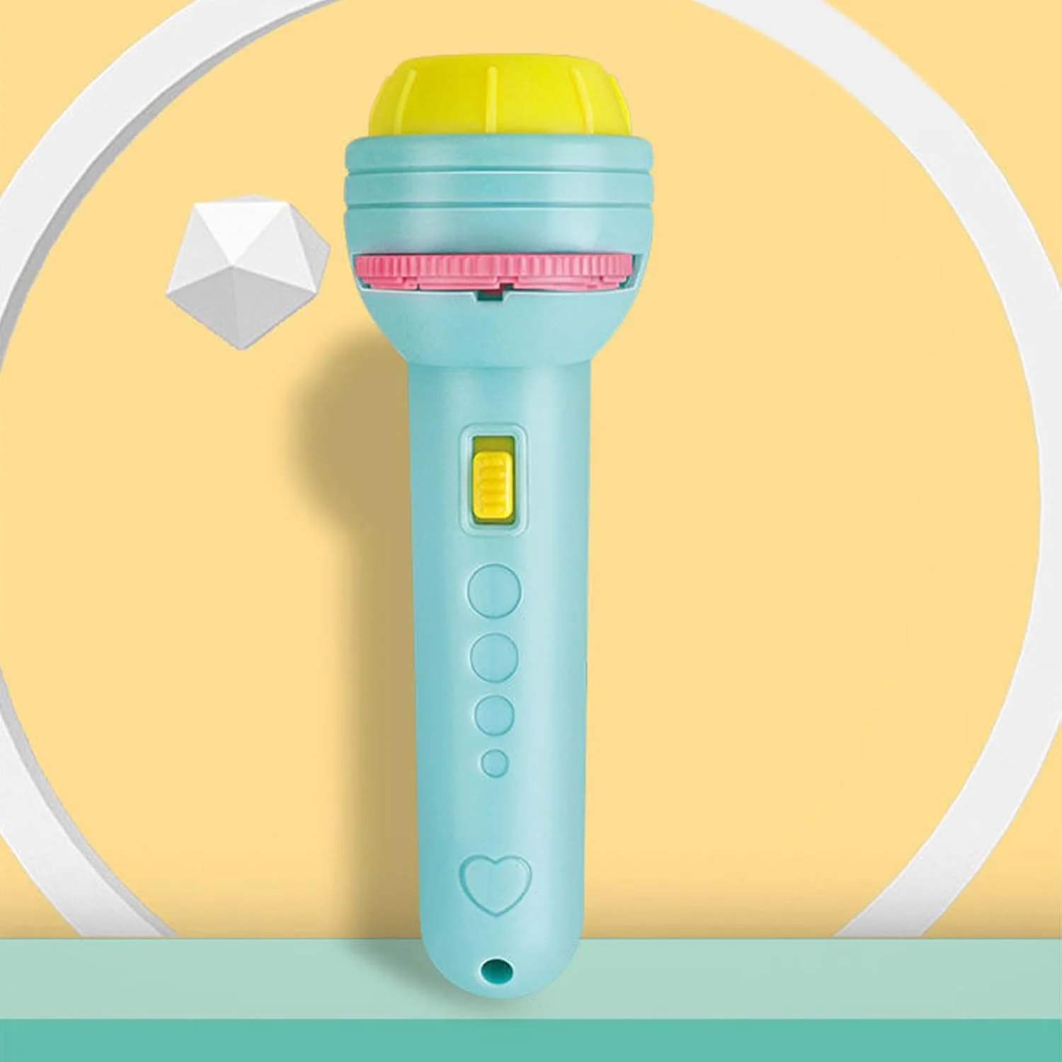 چراغ قوه پروژکتوری کودکان، اسباب بازی درخشان پروژکتور علمی آموزشی زودهنگام برای کودکان بالای 4 سال (مدل آبی با 48 الگو (باتری شامل))