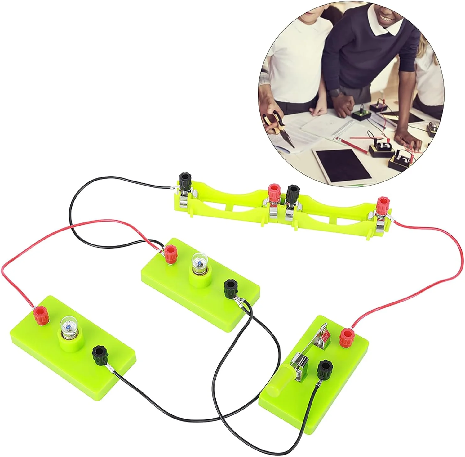 اسباب بازی آموزشی برق، مجموعه مدار موازی سری DIY برای کودکان، اسباب بازی آموزشی آموزش توانایی عملی. جنس: پلاستیک، مناسب برای کودکان بالای 4 سال (مدار