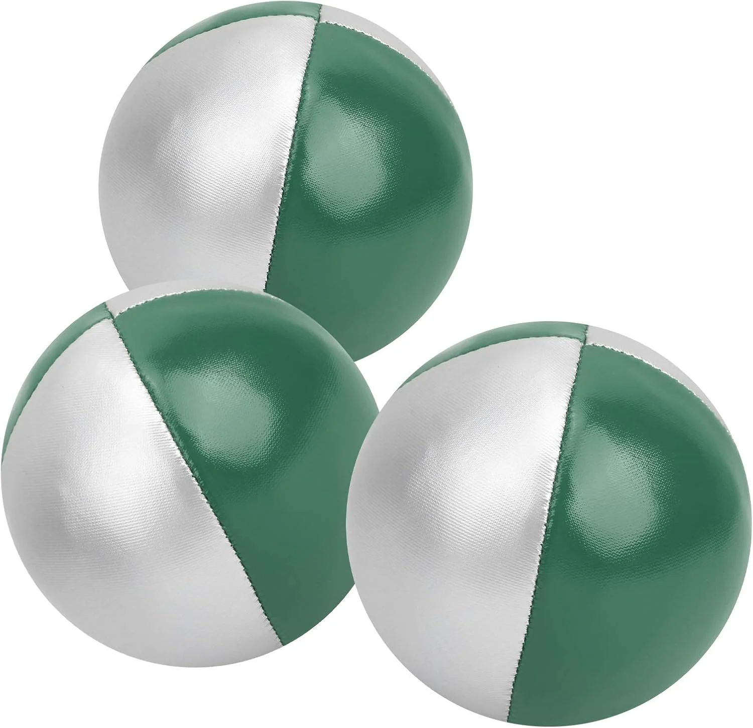 توپ شعبده بازی Keenso، مجموعه 3 عددی توپ پرتاب شعبده بازی نمایش های گوناگون، اسباب بازی آموزشی پازلی تفریحی ورزشی سرپوشیده (سبز/نقره ای)